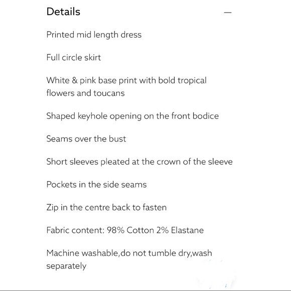 Hell Bunny Toucan Mid Dress w/ Pockets Size US XS / EU8 - Picture 3 of 11